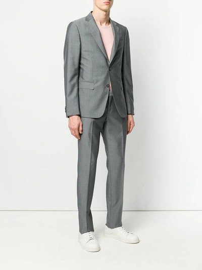 Shop Z Zegna Slim Sharkskin Suit In Grey