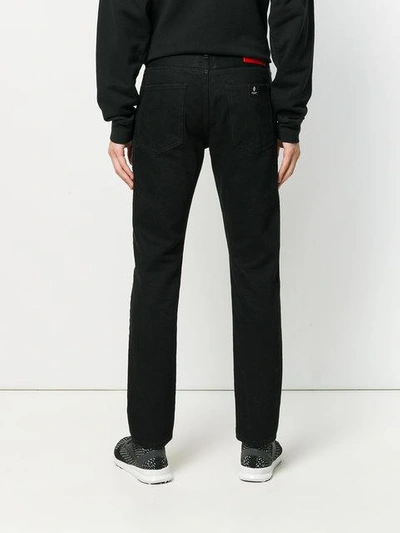 Shop Marcelo Burlon County Of Milan 'kappa' Jeans Mit Geradem Bein In 6710 Light Wash Black