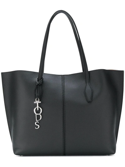Shop Tod's Large Round Top Handle Shoulder Bag In Black