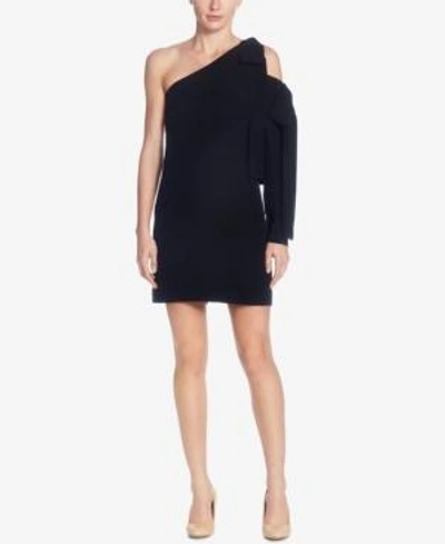 Shop Catherine Malandrino Kiran Silk One-shoulder Dress In Black