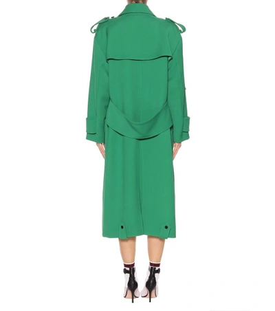 Shop Valentino Wool-crêpe Coat In Green