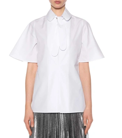 Shop Valentino Cotton-poplin Shirt In White