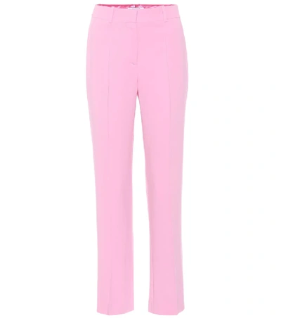 Shop Givenchy Cropped Crêpe Trousers In Pink