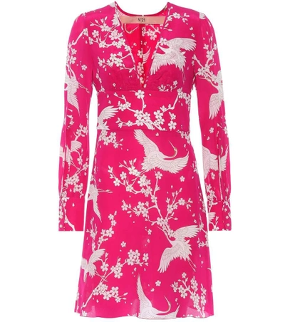 Shop N°21 Donna Printed Silk Dress In Pink