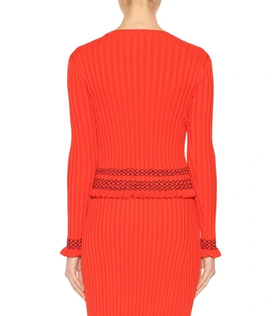 Shop Altuzarra Malou Embroidered Ribbed-knit Sweater In Red