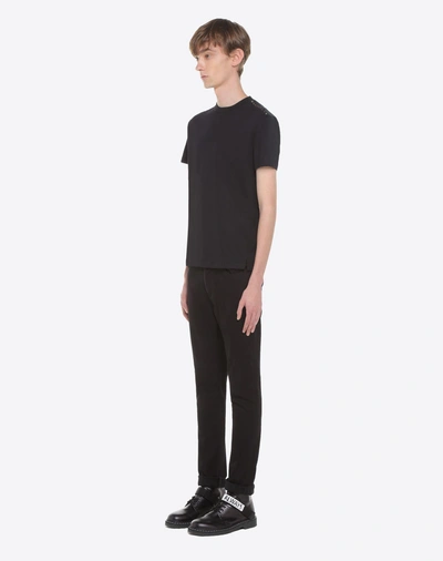 Shop Valentino Uomo Rockstud Untitled 5-pocket Jeans In Black