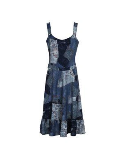 Shop Moschino 3/4 Length Dresses In Blue