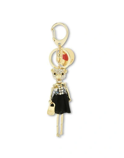 Shop Love Moschino Key Rings In Gold