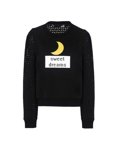 Shop Love Moschino Sweatshirts In Black