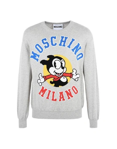 Shop Moschino Short Sleeve Sweaters In Light Grey