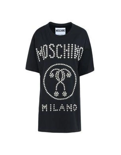 Shop Moschino Short Sleeve T-shirts In Black