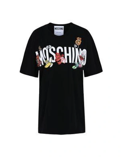 Shop Moschino Short Sleeve T-shirts In Black