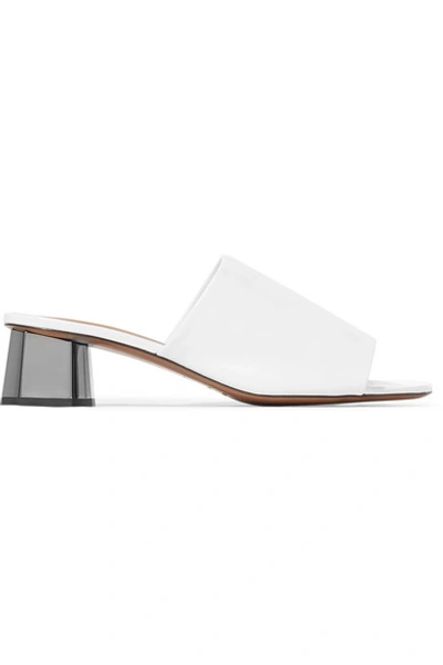Shop Robert Clergerie Lamo Leather Mules In White