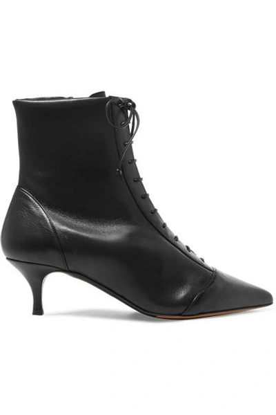 Shop Tabitha Simmons Emmet Lace-up Leather Ankle Boots In Black