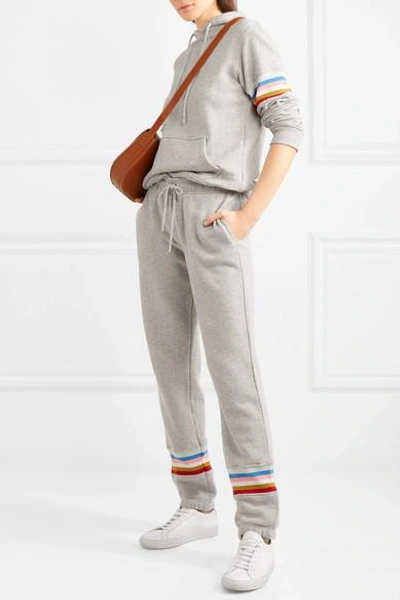 Shop Alexa Chung Cotton-jersey Track Pants In Gray