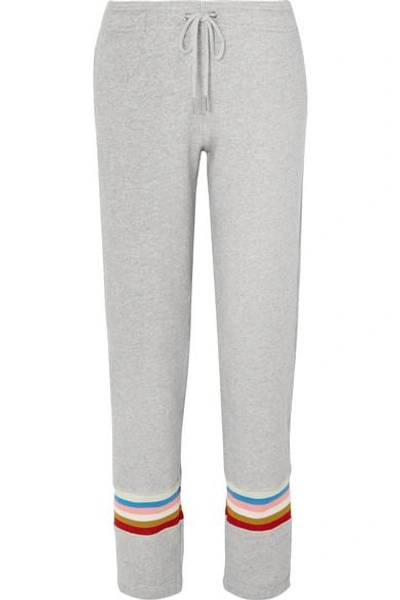 Shop Alexa Chung Cotton-jersey Track Pants In Gray