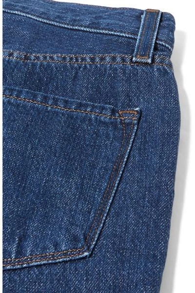 Shop J Brand Wynne Cropped High-rise Straight-leg Jeans In Mid Denim