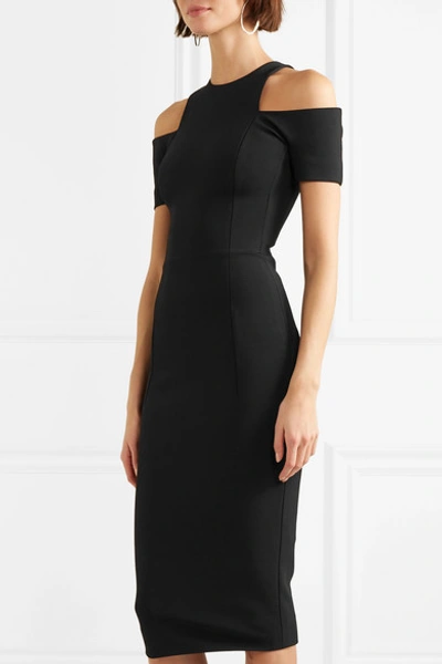 Shop Victoria Beckham Cold-shoulder Jersey Dress In Black