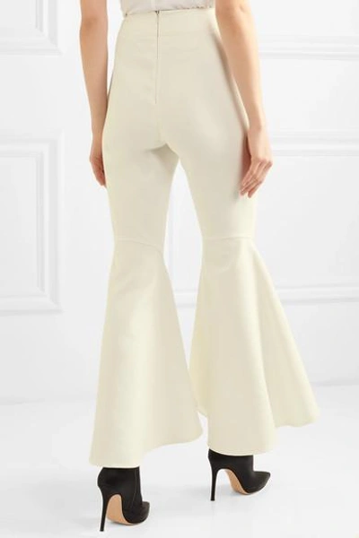 Shop Beaufille Zeke Cotton-blend Flared Pants In White