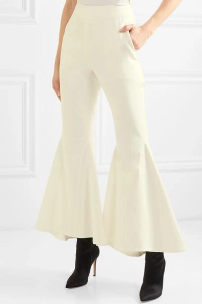 Shop Beaufille Zeke Cotton-blend Flared Pants In White