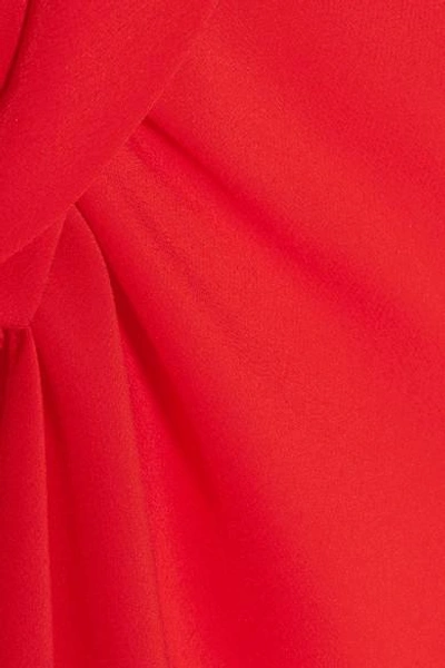 Shop Victoria Beckham Twist-front Silk Crepe De Chine Blouse In Red