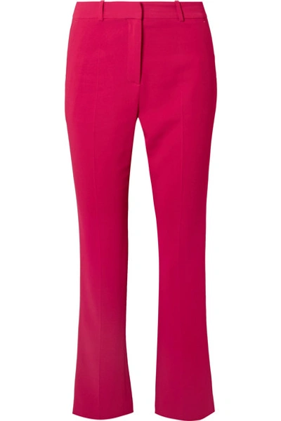 Shop Givenchy Cropped Cady Straight-leg Pants In Fuchsia