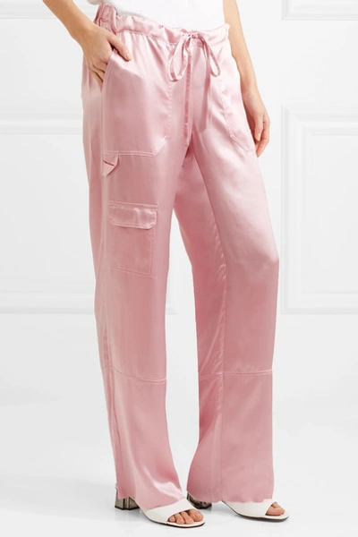Shop Marques' Almeida Silk-satin Pants In Baby Pink