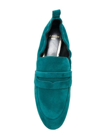 Shop Lanvin Elasticated Loafers - Blue