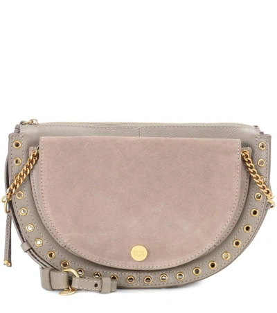 Shop See By Chloé Kriss Large Leather Crossbody Bag In Grey