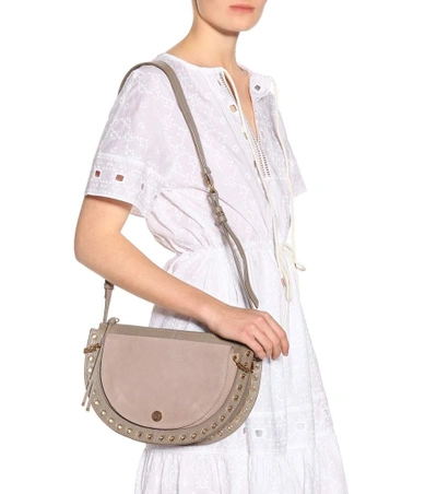 Shop See By Chloé Kriss Large Leather Crossbody Bag In Grey