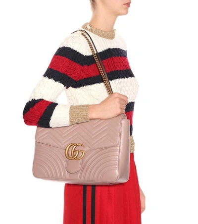 Shop Gucci Gg Marmont Large Shoulder Bag In Pink