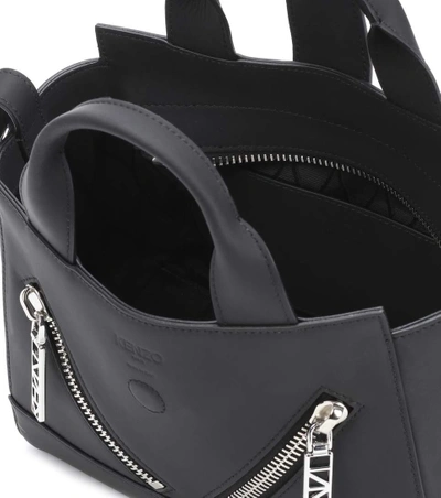 Shop Kenzo Kalifornia Leather Shoulder Bag In Black