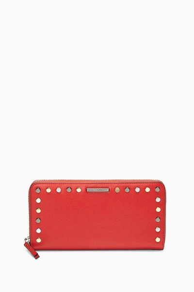 Shop Rebecca Minkoff Midnighter Zip Around Wallet In Carnation Red