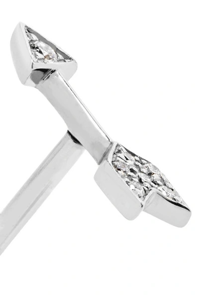 Shop Maria Tash Arrow 18-karat White Gold Diamond Earring