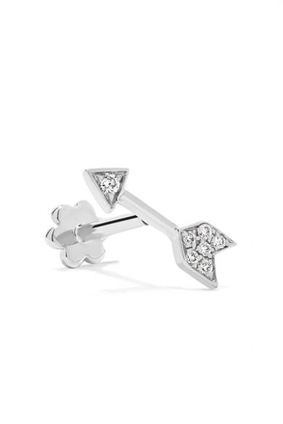 Shop Maria Tash Arrow 18-karat White Gold Diamond Earring