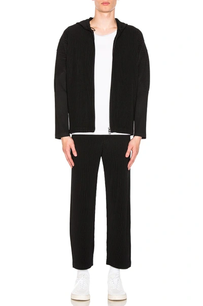 Shop Issey Miyake Straight Leg Trousers In Black