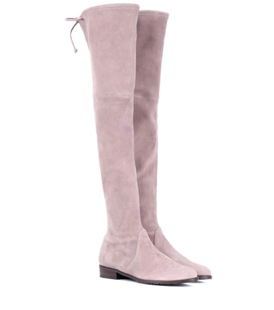 Shop Stuart Weitzman Lowland Skimmer Suede Over-the-knee Boots In Female
