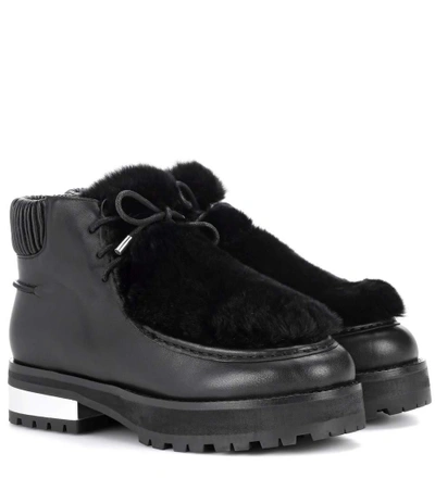 Shop Opening Ceremony Duke Leather Ankle Boots In Black