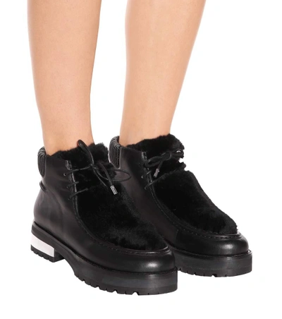 Shop Opening Ceremony Duke Leather Ankle Boots In Black