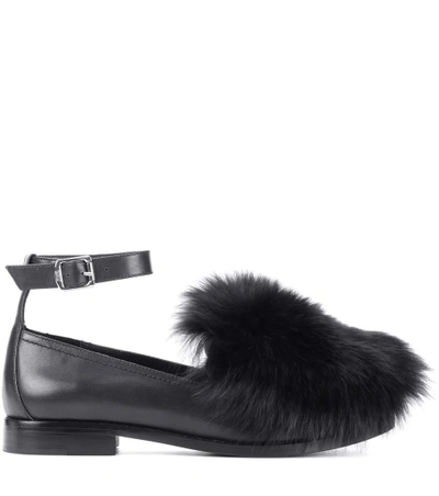 Shop Opening Ceremony Ryder Ankle Strap Leather Loafers In Black
