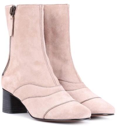 Shop Chloé Lexie Suede Ankle Boots In Pink