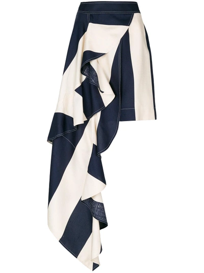 Shop Calvin Klein 205w39nyc Asymmetric Blocked Stripe Skirt