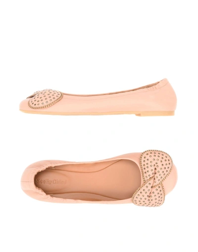 Shop See By Chloé Ballet Flats In Pale Pink