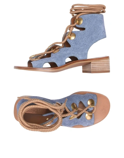 Shop See By Chloé Sandals In Sky Blue