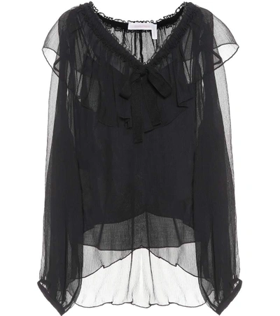 Shop See By Chloé Silk-georgette Blouse In Black