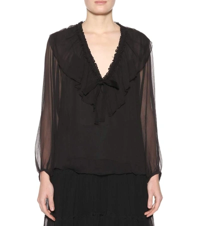 Shop See By Chloé Silk-georgette Blouse In Black