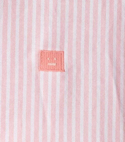 Shop Acne Studios Face Striped Cotton Shirt In Pink