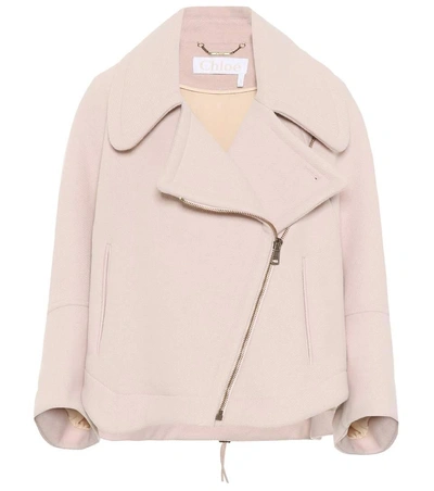 Shop Chloé Virgin Wool Jacket In Rose Dust