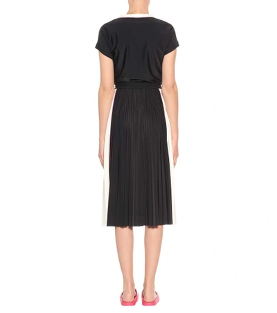 Shop Valentino Pleated Dress In Black