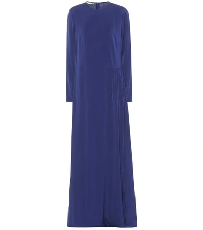 Shop Stella Mccartney Crêpe Maxi Dress In Blue